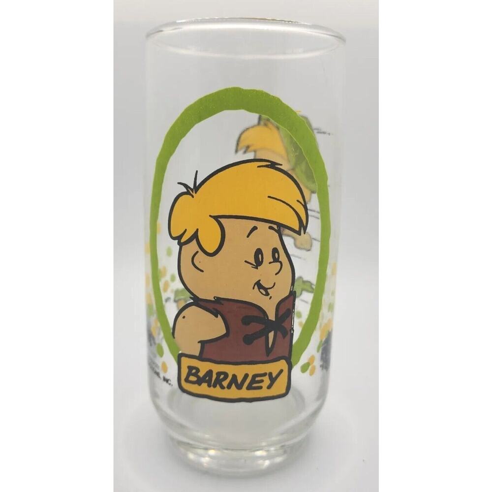 1986 The Flintstone Kids Barney Glass‎ Pizza Hut Flintstones Hanna-Barbera U301